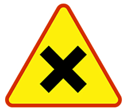 znak drogowy - skrzyżowanie